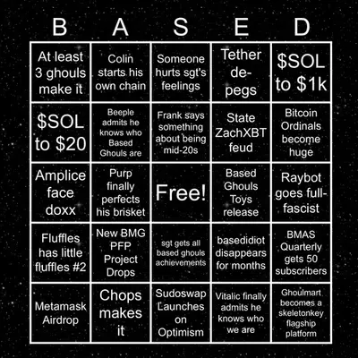 Based Ghouls Bingo 2024