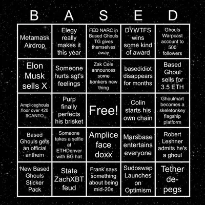 Based Ghouls Bingo 2024