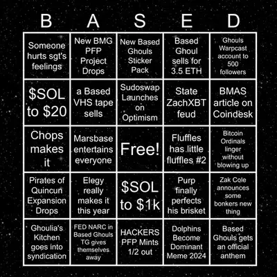 Based Ghouls Bingo 2024