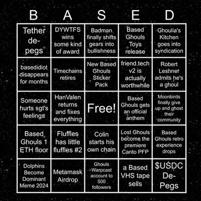 Based Ghouls Bingo 2024