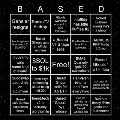 Based Ghouls Bingo 2024