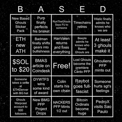 Based Ghouls Bingo 2024