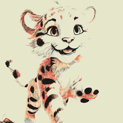 Coding Art: Little Tiger by @terakiart