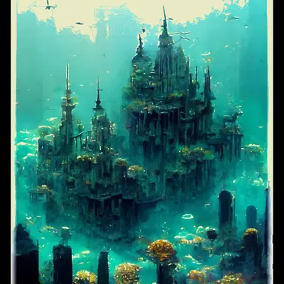 Coding Art: City in the Depths by @terakiart