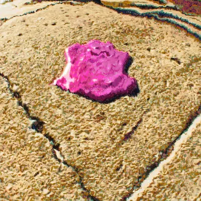 a piece of gum baking in the sun