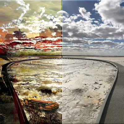 Diptych: Sunrise Over Lake Tyrrell (After/Before)