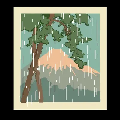 Glitch Rain Over Mount Fuji #5/5