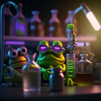Pepe research in chemical laboratory