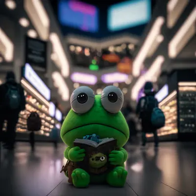 Pepe enjoying a book at the shopping mall