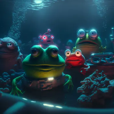 Pepe and friends swimming