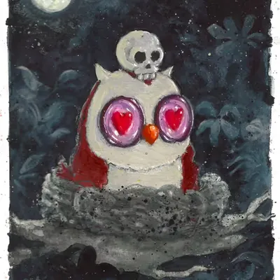 Moon + bird