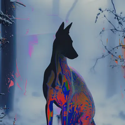 Spectral Canine on a Winter's Dawn