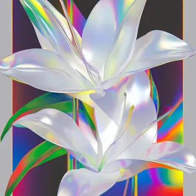 Iridescent Lilies Reflection