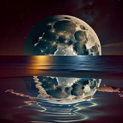 brightest moon by AI