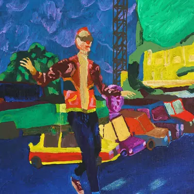 Rutger van der Tas hovering over car park