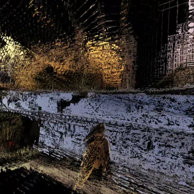 Scenario con vacca e moschea a Varanasi Glitch #12