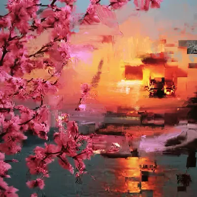 Cherry Blossom with Sunrise