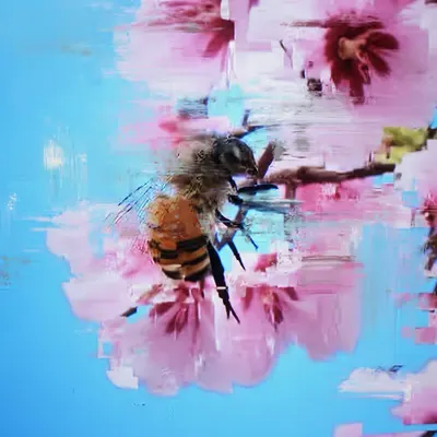 Cherry Blossom with Bee 