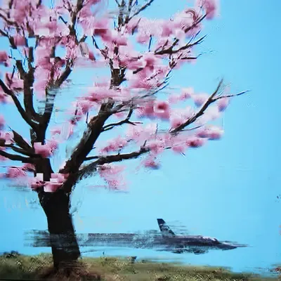 Cherry Blossom with Jet Fighter B