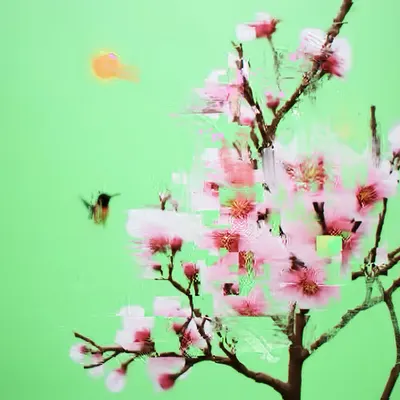 Cherry Blossom with Hummingbird A