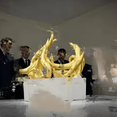 Gallery of Modern Banana Art - Golden Banana Sculpture