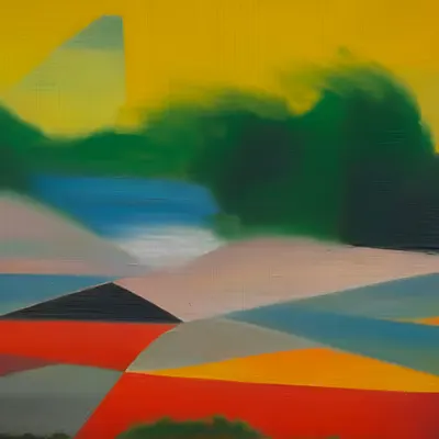 Soft Geometric Landscape Painting