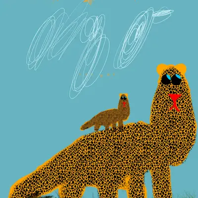 Cheetahs in the garden