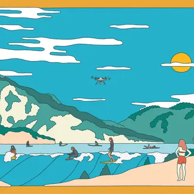 Surfers In Flight #2