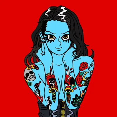 Oldschool tattoo girl