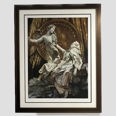 Bitcoin Angel Open Edition, Signed and Framed Limited Edition AR Print #1/1