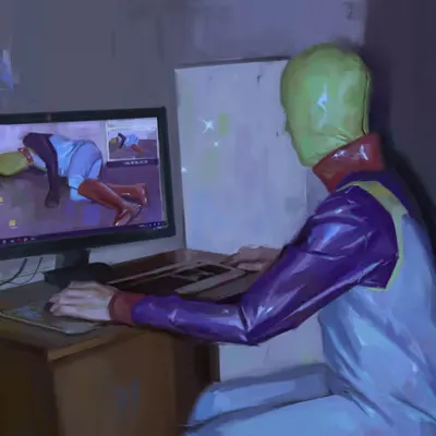 Chronically online (A painting study)