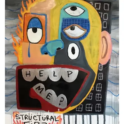 “ASK 4 HELP” 22x30” painting by Steven Rea