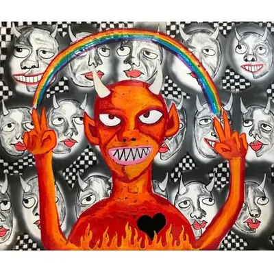 “Make Peace With Your Demons” 30x40” painting by Steven Rea