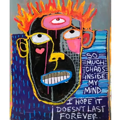 “Chaos Doesn’t Last Forever” 22x30” painting by Steven Rea