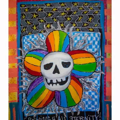“GROWiNG 4 ALL ETERNITY” finger painting by Steven Rea 