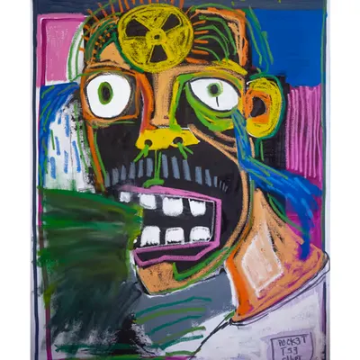 “TOX!C MiND” finger painting by Steven Rea