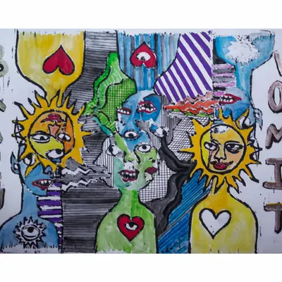 “ENERGY TRANSACTiON” watercolor doodle by Steven Rea 