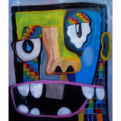“iMPERFECTiONiST” oil stick on canvas paper by Steven Rea