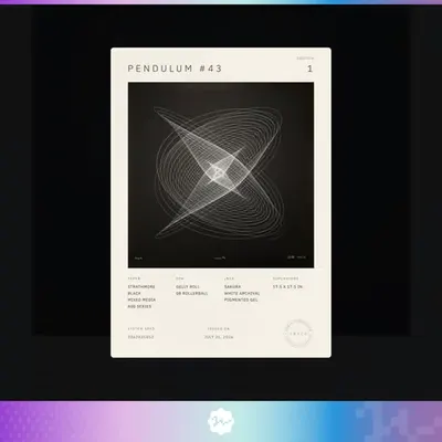 Certificate of Authenticity: Pendulum #43