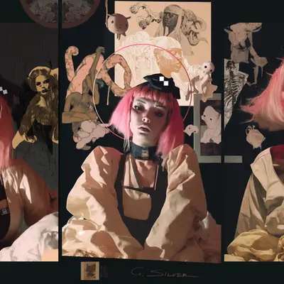 Triple Portrait of Claire Silver