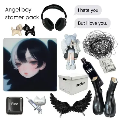 ⟡ ݁₊ . angel boy starter pack 𓆩ꨄ︎𓆪