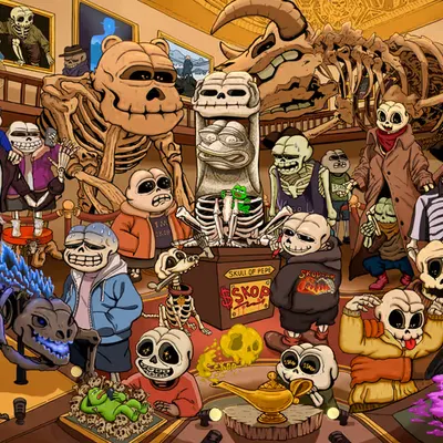 🐸 Pepe's skull in the museum 💀