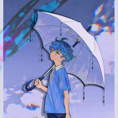“Blue in the rain” 🌧️