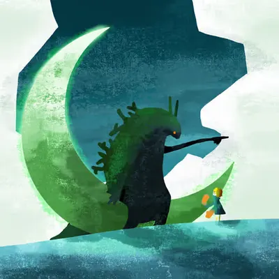Over the green moon