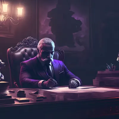 Don Leon on his desk