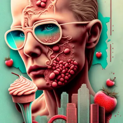 Abstract Mr. Billy with ice cream