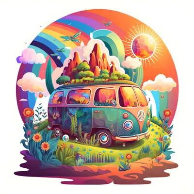 Spring, Enchanted Mushroom Garden at Sunrise