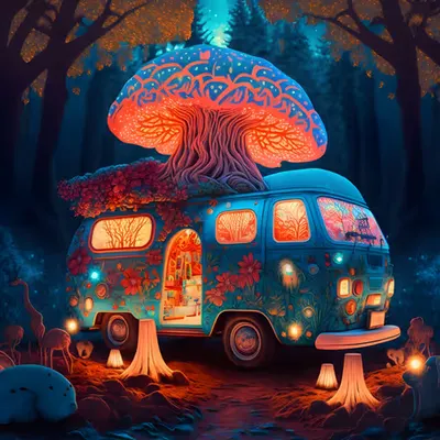Winter, Campground at Night