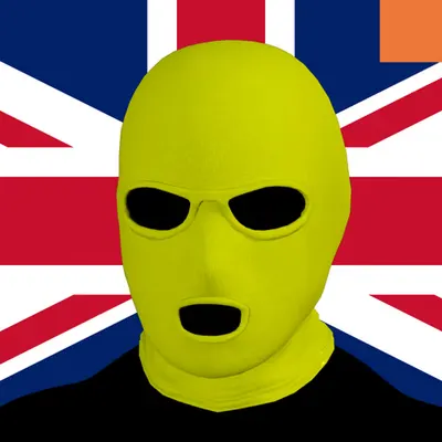 Villain #203 - The Yellow Ski Mask Villain on the British background with the Original Accent