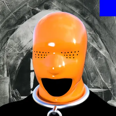 Villain #265 - The Orange Latex Sexual Deviant Villain on the Cave background with the Blue Accent